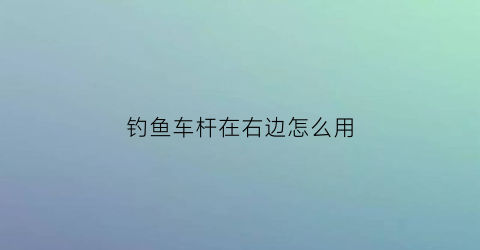 钓鱼车杆在右边怎么用(钓鱼的车杆)