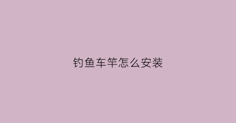 钓鱼车竿怎么安装(钓鱼车竿怎么安装视频)