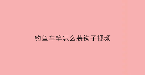 钓鱼车竿怎么装钩子视频(车竿怎么绑线)