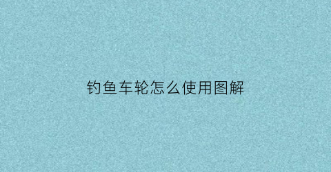 钓鱼车轮怎么使用图解(车轮钓竿)