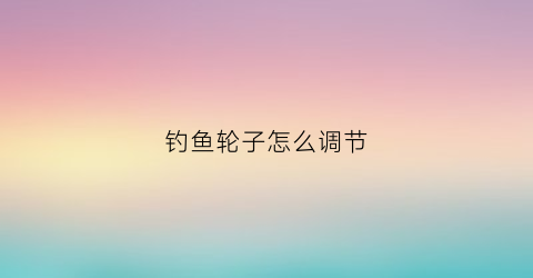 钓鱼轮子怎么调节(钓鱼轮子怎么使用)