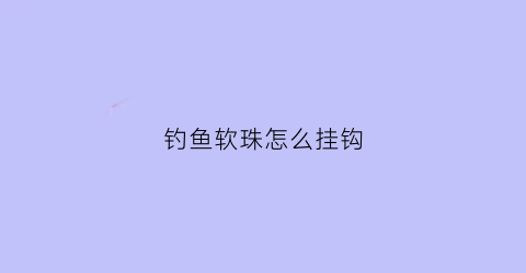 钓鱼软珠怎么挂钩(钓鱼珠珠怎样挂钩)