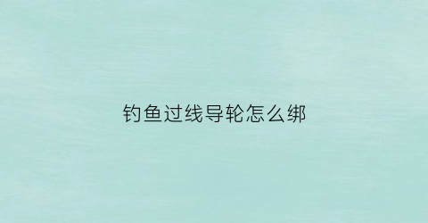 钓鱼过线导轮怎么绑(钓鱼线轮安装教程)