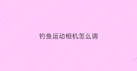钓鱼运动相机怎么调(钓鱼运动相机装在什么位置)