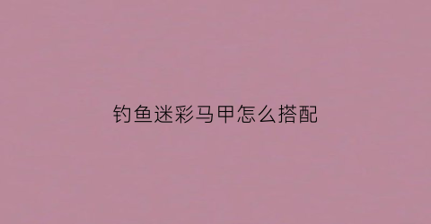 钓鱼迷彩马甲怎么搭配(迷彩服马甲)