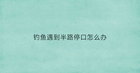 “钓鱼遇到半路停口怎么办(钓鱼钓着钓着停口了什么原因)