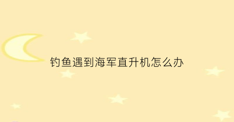 钓鱼遇到海军直升机怎么办(钓鱼海军什么意思)