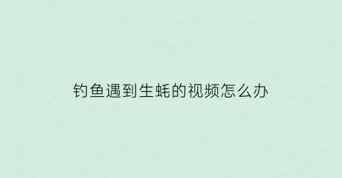 钓鱼遇到生蚝的视频怎么办(生蚝海钓)