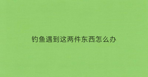 “钓鱼遇到这两件东西怎么办(钓鱼遇到这两件东西怎么办视频)