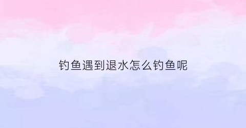 钓鱼遇到退水怎么钓鱼呢(钓鱼遇到退水怎么钓鱼呢)