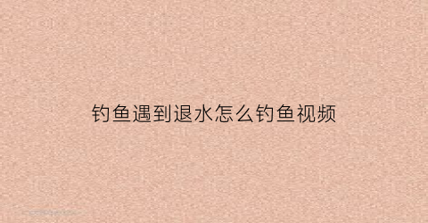 “钓鱼遇到退水怎么钓鱼视频(退水如何钓鱼)