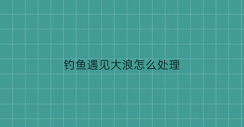 钓鱼遇见大浪怎么处理