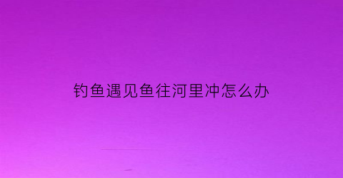 钓鱼遇见鱼往河里冲怎么办(钓到鱼怎么办)