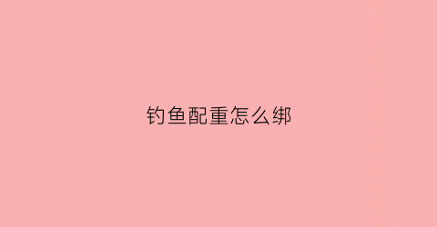 钓鱼配重怎么绑(钓鱼配重是什么意思)