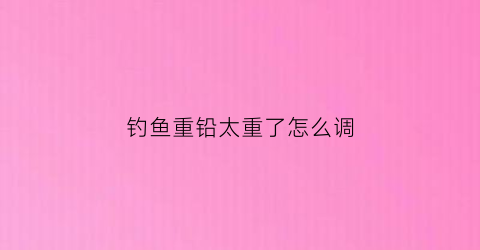 钓鱼重铅太重了怎么调(钓鱼重铅到底鱼钩状态)