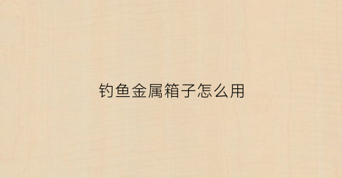 钓鱼金属箱子怎么用(钓鱼箱的用处)