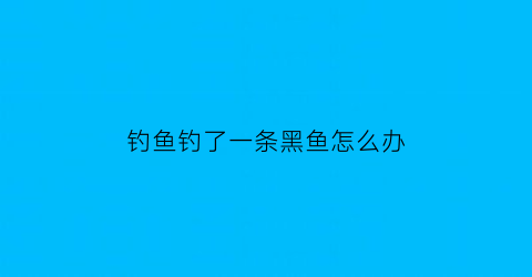 “钓鱼钓了一条黑鱼怎么办(钓到黑鱼)