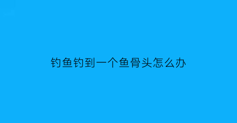 钓鱼钓到一个鱼骨头怎么办(钓鱼钓起来一个骨灰盒怎么办)