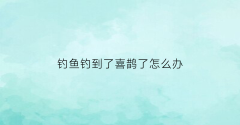 钓鱼钓到了喜鹊了怎么办(钓鱼钓到鸟是什么寓意)