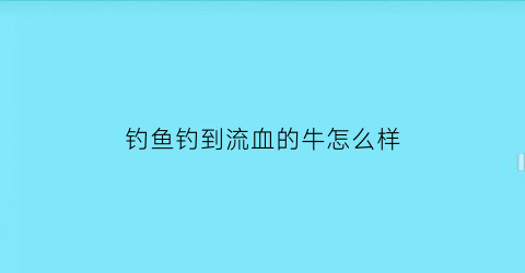 钓鱼钓到流血的牛怎么样