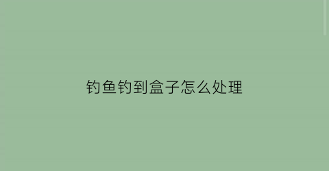 钓鱼钓到盒子怎么处理(钓鱼钓到盒子怎么处理干净)