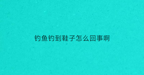 钓鱼钓到鞋子怎么回事啊(钓鱼钓到鞋子怎么回事啊图片)