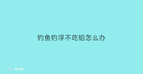 “钓鱼钓浮不吃铅怎么办(钓鱼浮漂不漂怎么回事)