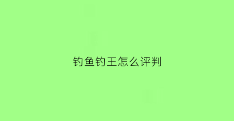 钓鱼钓王怎么评判(钓鱼王是什么意思)