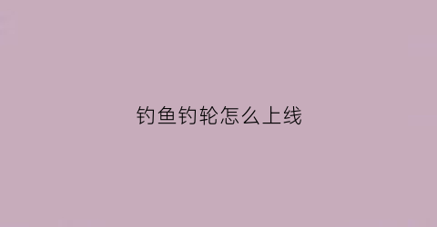 钓鱼钓轮怎么上线(钓鱼轮怎么轮线怎么装)