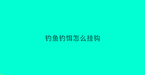 “钓鱼钓饵怎么挂钩(钓鱼钓饵怎么挂钩视频)