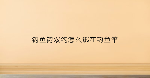 钓鱼钩双钩怎么绑在钓鱼竿(钓鱼钩双钩怎么绑在钓鱼竿上面)