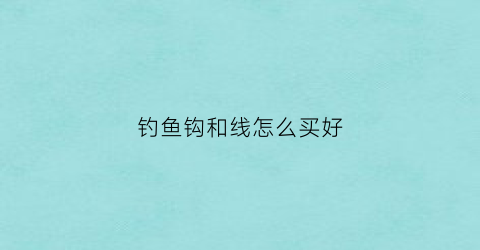钓鱼钩和线怎么买好(钓鱼的钩和线如何配置)