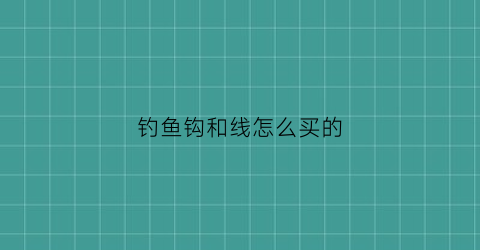 钓鱼钩和线怎么买的(钓鱼钩线怎么搭配)
