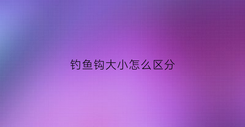 钓鱼钩大小怎么区分(钓鱼钩的大小怎么分别)