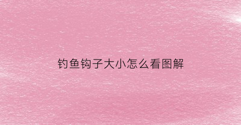 钓鱼钩子大小怎么看图解(钓鱼鱼钩大小怎么选择)