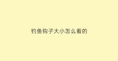 钓鱼钩子大小怎么看的(钓鱼钩子大小怎么看的出来)