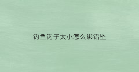钓鱼钩子太小怎么绑铅坠(钩子小了钓大鱼缺陷)