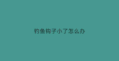 钓鱼钩子小了怎么办(鱼钩小了会怎么样)