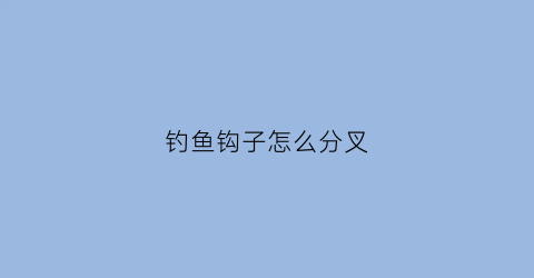 钓鱼钩子怎么分叉(钓鱼勾怎么分大小)
