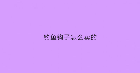 钓鱼钩子怎么卖的(钓鱼钩子怎么卖的贵)
