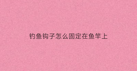 钓鱼钩子怎么固定在鱼竿上(钓鱼钩怎么绑在鱼竿上)