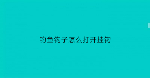 钓鱼钩子怎么打开挂钩(钓鱼钩怎么挂鱼食)