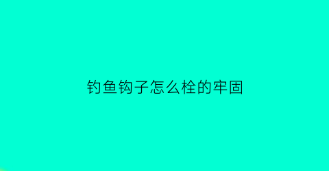 钓鱼钩子怎么栓的牢固(钓鱼钩子怎么栓的牢固视频)