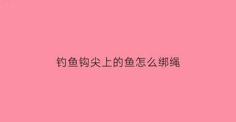 钓鱼钩尖上的鱼怎么绑绳(鱼钩钩尖向内优缺点)
