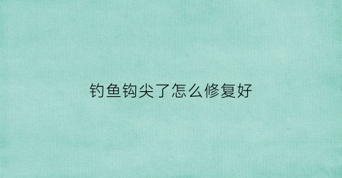 “钓鱼钩尖了怎么修复好(钓鱼钩尖了怎么修复好看)