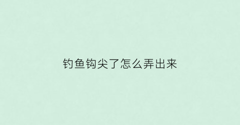 钓鱼钩尖了怎么弄出来(鱼钩的钩尖如何磨锋利的)