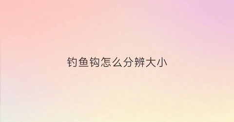 钓鱼钩怎么分辨大小(鱼钩怎么区分大小)