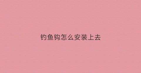 钓鱼钩怎么安装上去(钓鱼的钩怎么安呢)