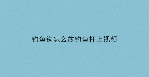 “钓鱼钩怎么放钓鱼杆上视频(钓钩怎么绑在鱼竿上)