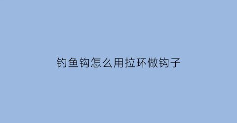 钓鱼钩怎么用拉环做钩子(钓鱼钩怎么用拉环做钩子视频教程)